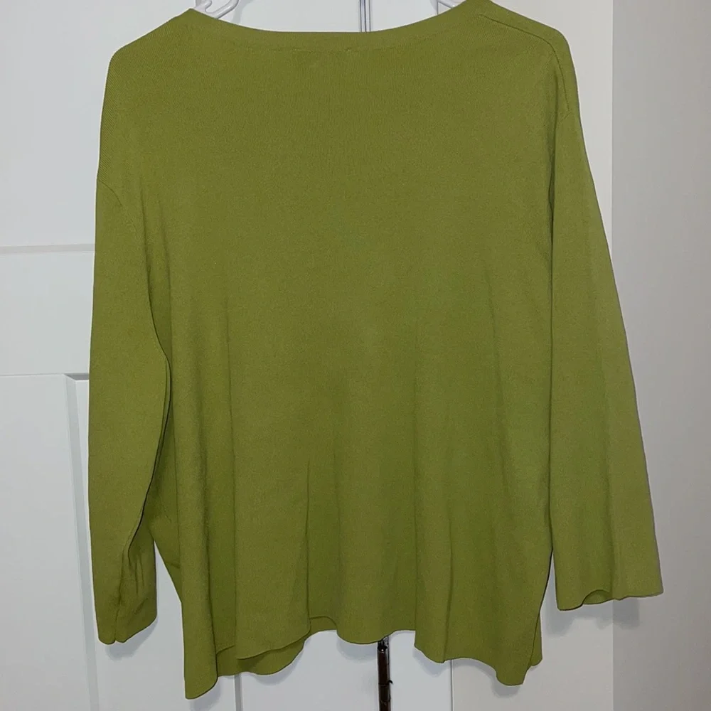 Talbots lime green cardigan